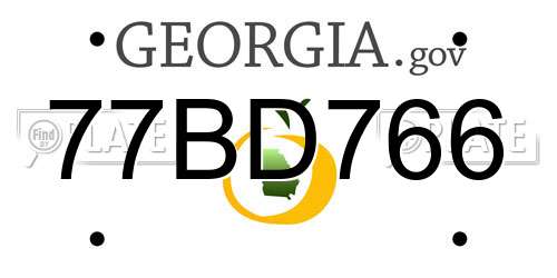 77BD766 Georgia License Plate