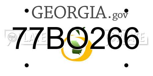 77BO266 Georgia License Plate