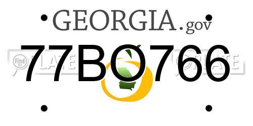 77BO766 Georgia License Plate