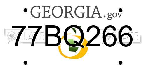 77BQ266 Georgia License Plate