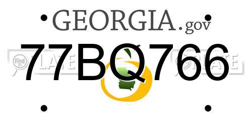 77BQ766 Georgia License Plate