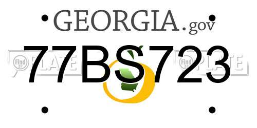 77BS723 Georgia License Plate
