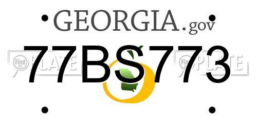 77BS773 Georgia License Plate