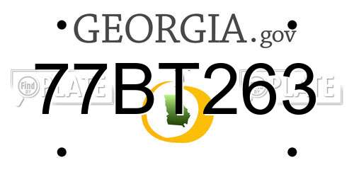 77BT263 Georgia License Plate