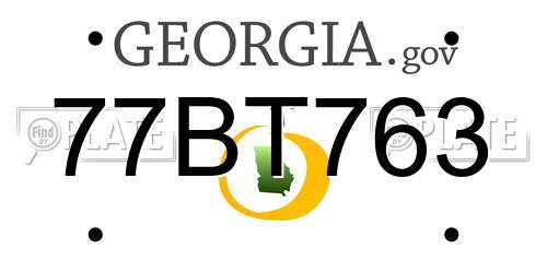 77BT763 Georgia License Plate