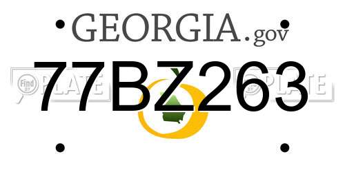 77BZ263 Georgia License Plate