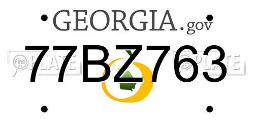 77BZ763 Georgia License Plate