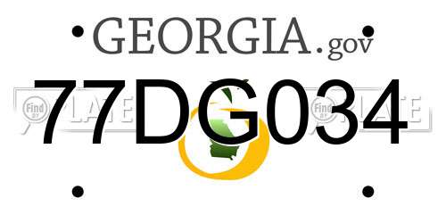77DG034 Georgia License Plate