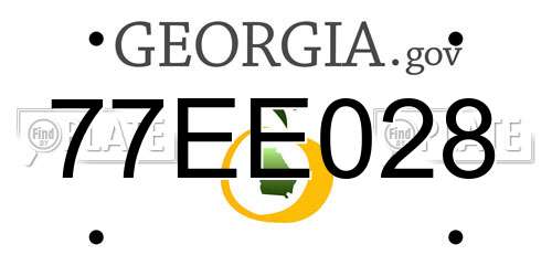 77EE028 Georgia License Plate