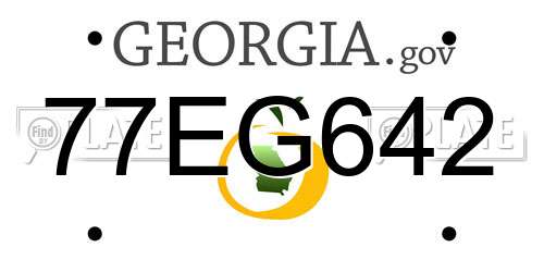 77EG642 Georgia License Plate