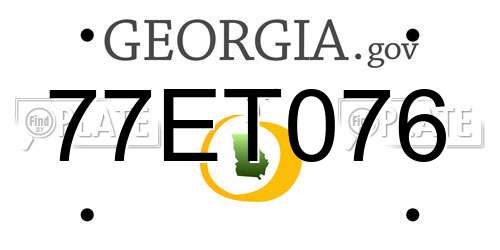 77ET076 Georgia License Plate