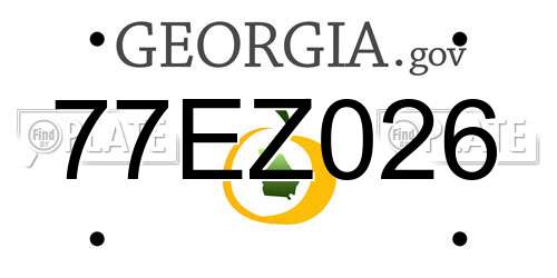 77EZ026 Georgia License Plate