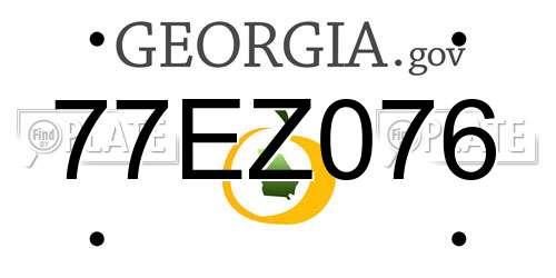 77EZ076 Georgia License Plate
