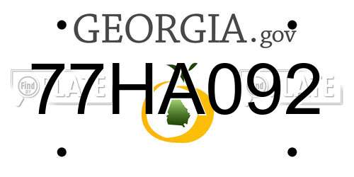 77HA092 Georgia License Plate