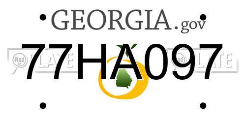 77HA097 Georgia License Plate