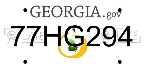 77HG294 Georgia License Plate
