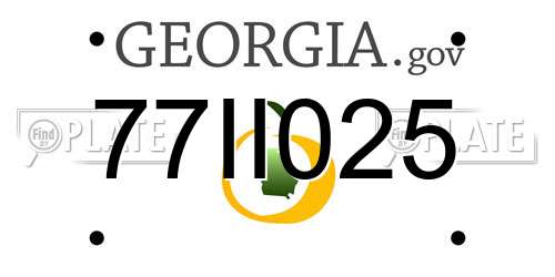 77II025 Georgia License Plate
