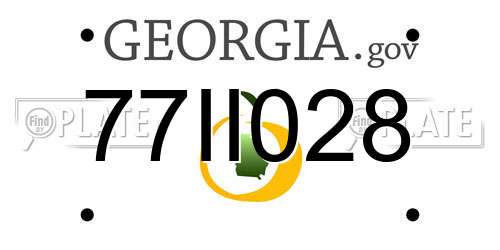 77II028 Georgia License Plate
