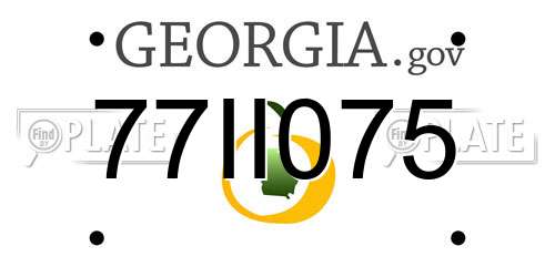 77II075 Georgia License Plate