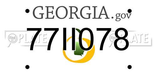 77II078 Georgia License Plate