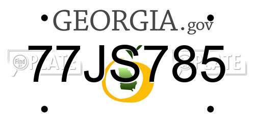 77JS785 Georgia License Plate