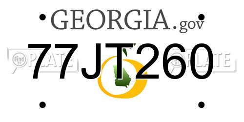 77JT260 Georgia License Plate