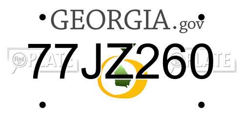 77JZ260 Georgia License Plate