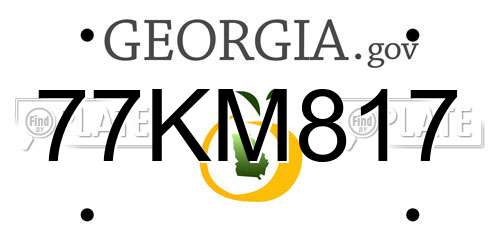 77KM817 Georgia License Plate