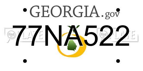 77NA522 Georgia License Plate