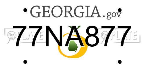 77NA877 Georgia License Plate