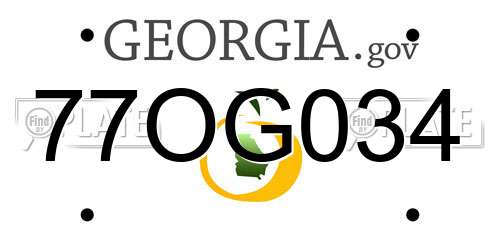 77OG034 Georgia License Plate
