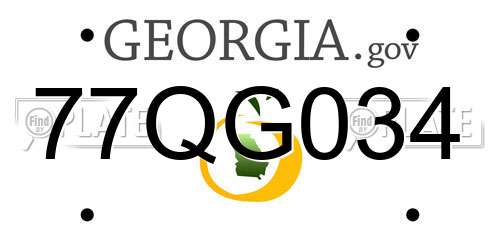 77QG034 Georgia License Plate