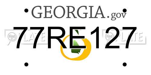77RE127 Georgia License Plate
