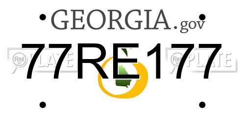 77RE177 Georgia License Plate