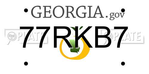 77RKB7 Georgia License Plate