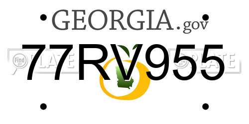 77RV955 Georgia License Plate