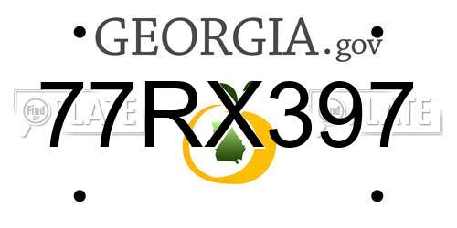 77RX397 Georgia License Plate
