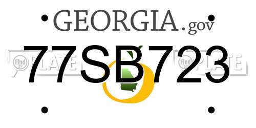 77SB723 Georgia License Plate