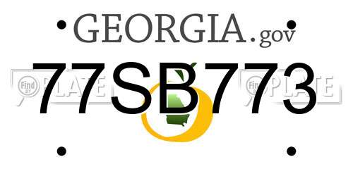 77SB773 Georgia License Plate