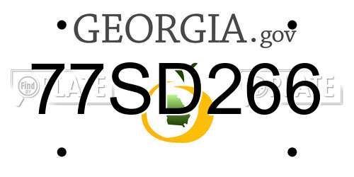 77SD266 Georgia License Plate
