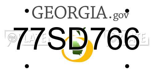 77SD766 Georgia License Plate