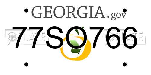 77SO766 Georgia License Plate