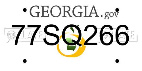 77SQ266 Georgia License Plate