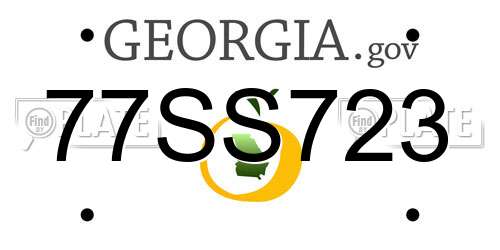 77SS723 Georgia License Plate