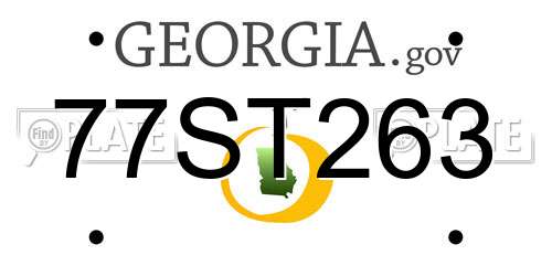 77ST263 Georgia License Plate