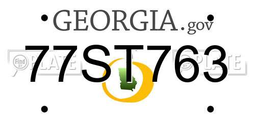 77ST763 Georgia License Plate