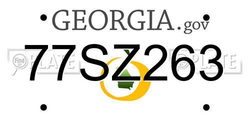 77SZ263 Georgia License Plate