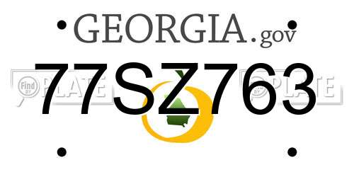 77SZ763 Georgia License Plate