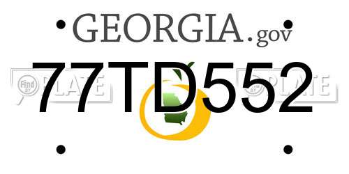 77TD552 Georgia License Plate