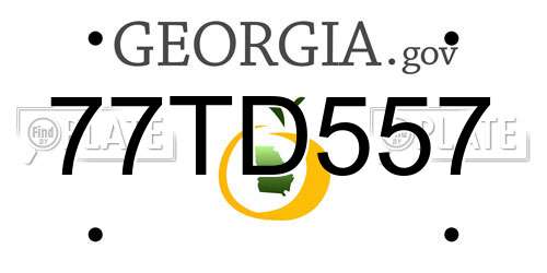 77TD557 Georgia License Plate